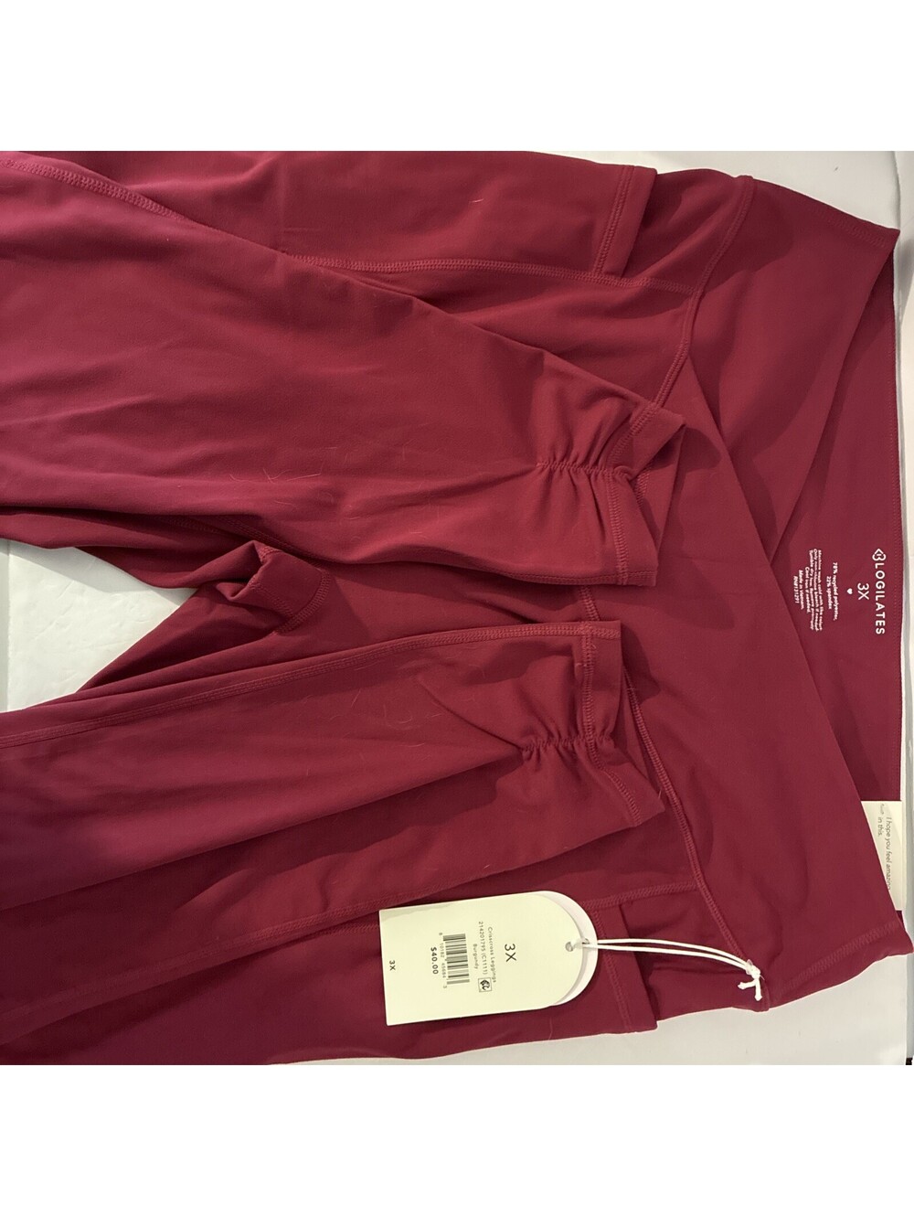 Blogilates Women's Crisscross High-Rise Leggings in Burgundy - 3X